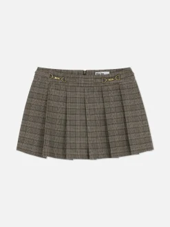 Karierter „Rita Ora“ Mini-Skort Mit Trensendetails