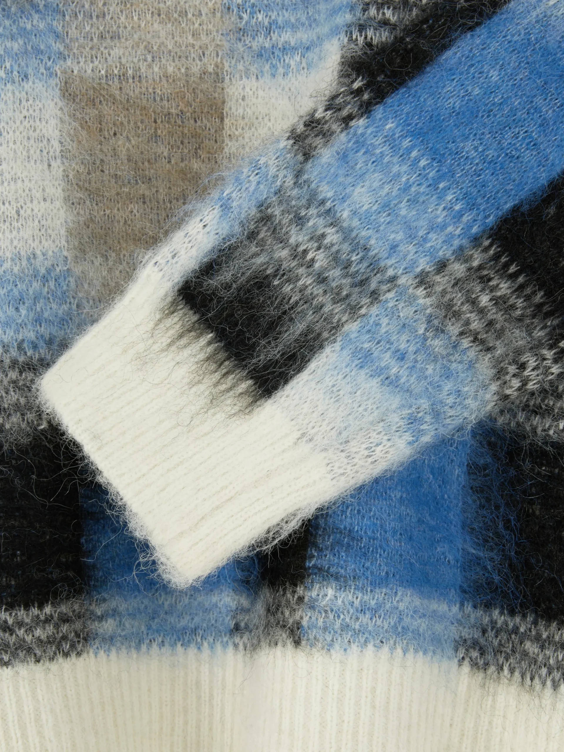 Karierter „Rita Ora“ Pullover Aus Gebürstetem Stoff