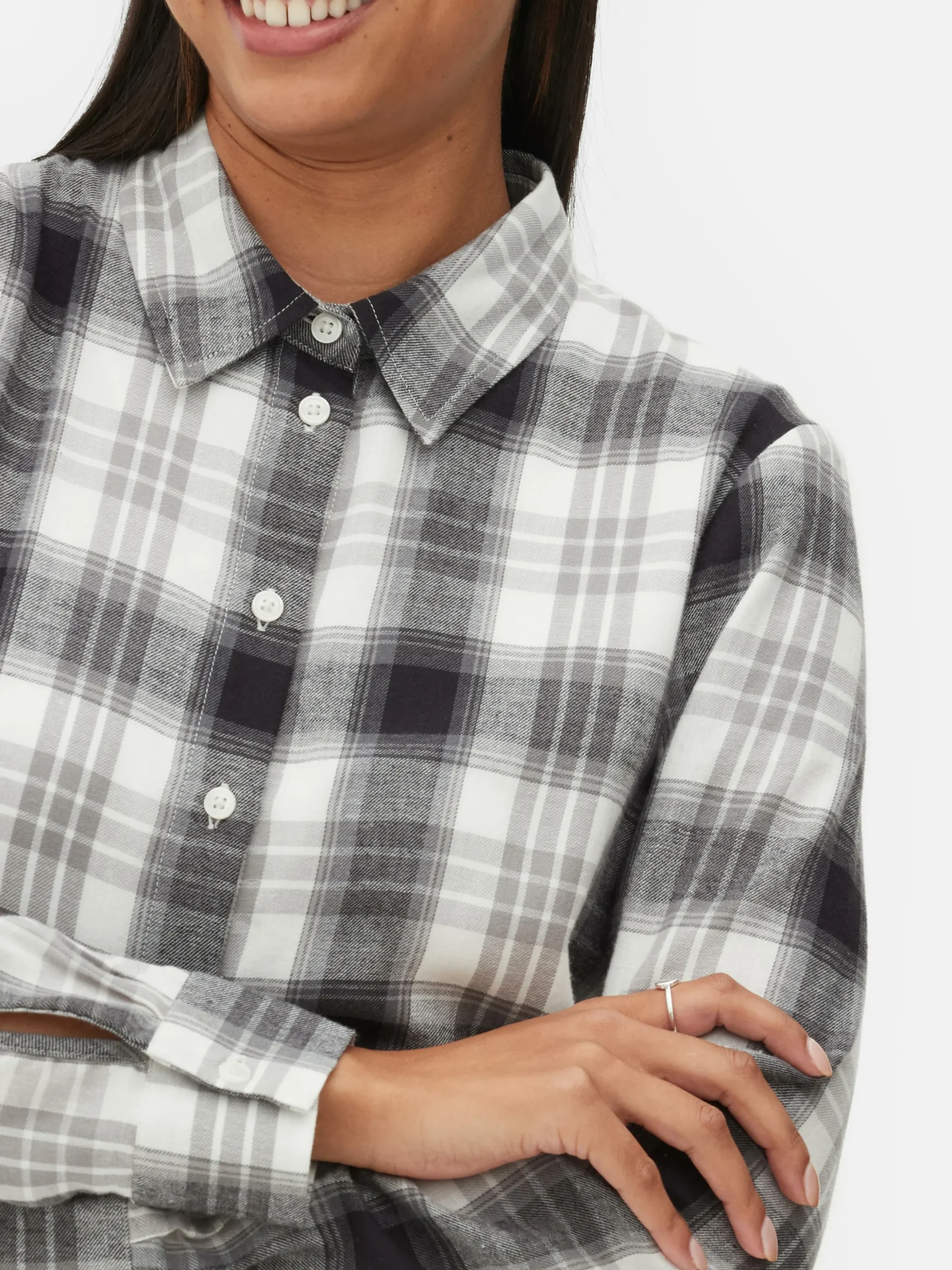 Kariertes Hemd Mit Knopfleiste