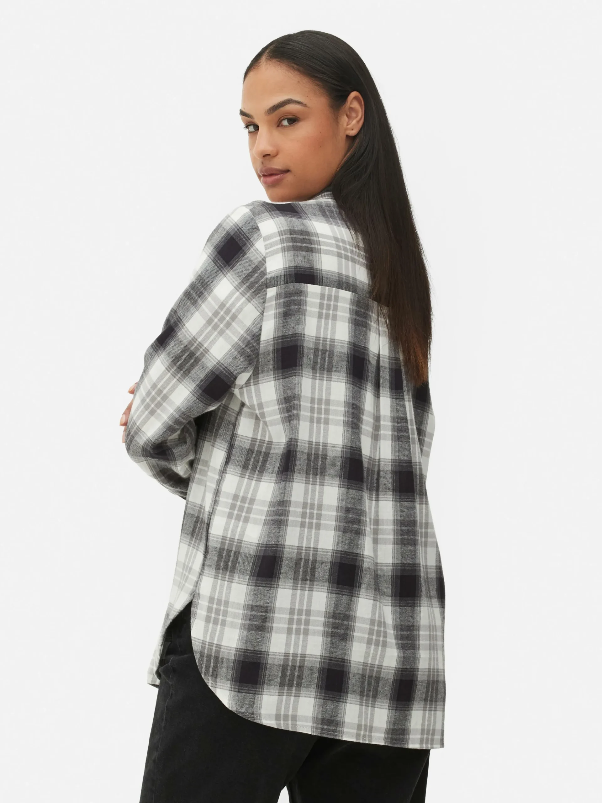 Kariertes Hemd Mit Knopfleiste