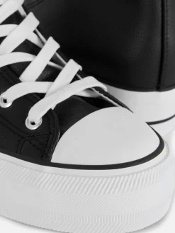 Knöchelhohe Flatform-Sneaker Aus Kunstleder