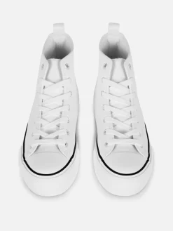 Knöchelhohe Flatform-Sneaker Aus Kunstleder