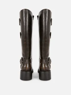 Kniehohe „Rita Ora“ Bikerstiefel