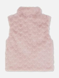 Kunstfellweste Mit Herzstruktur