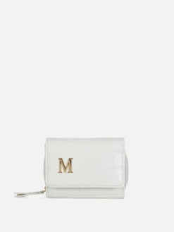 Kunstleder-Geldbeutel In Kroko-Optik Mit Initiale