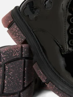 Kunstleder-Lackstiefel Mit Glitzersohle