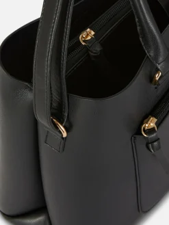 Kunstleder-Tragetasche Mit Reißverschlussfach