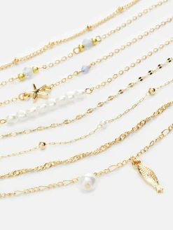 Kunstperlen- Und Bettelarmbänder, 8er-Pack