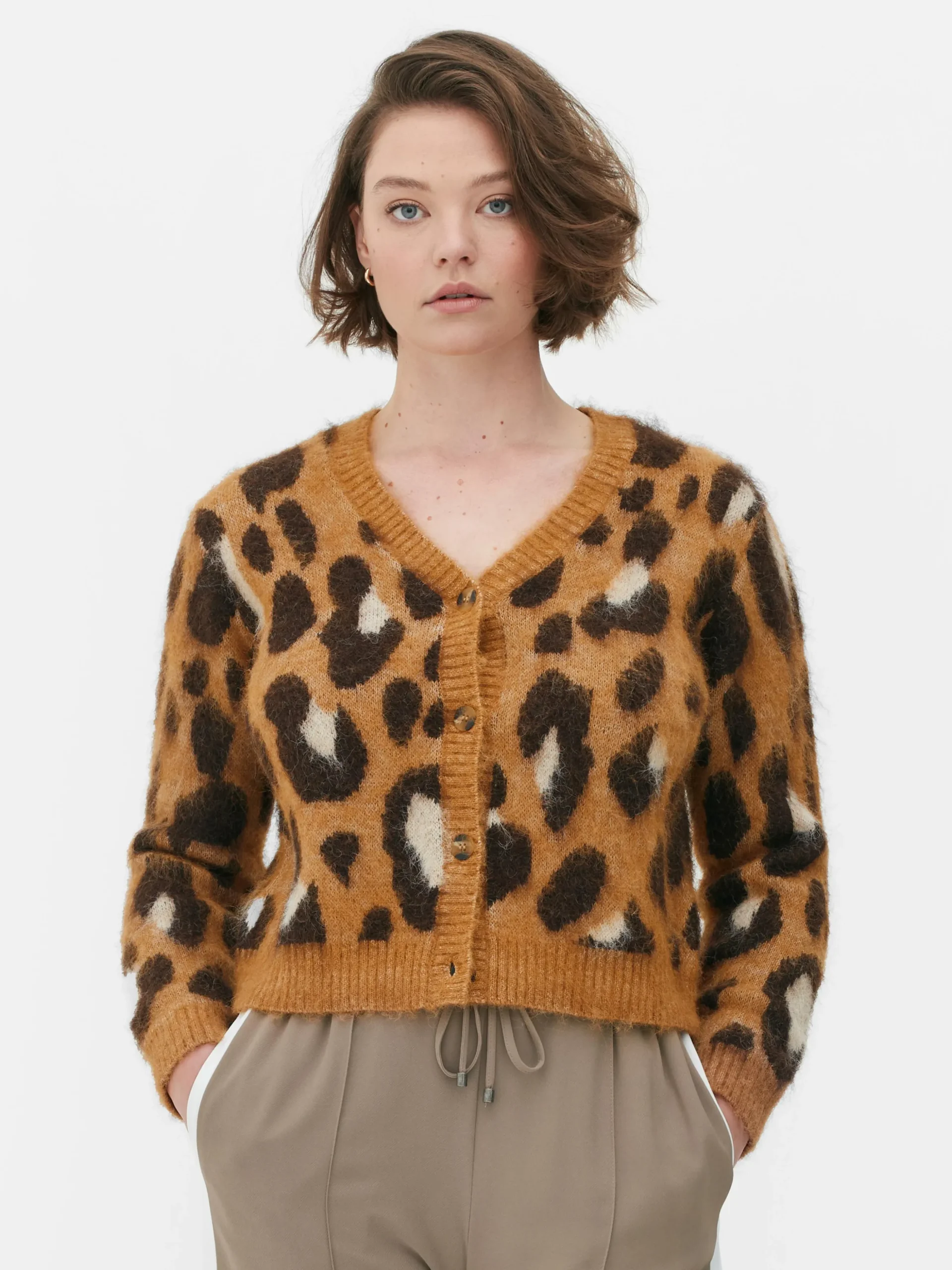 Kurzer Cardigan Mit Leopardenmuster