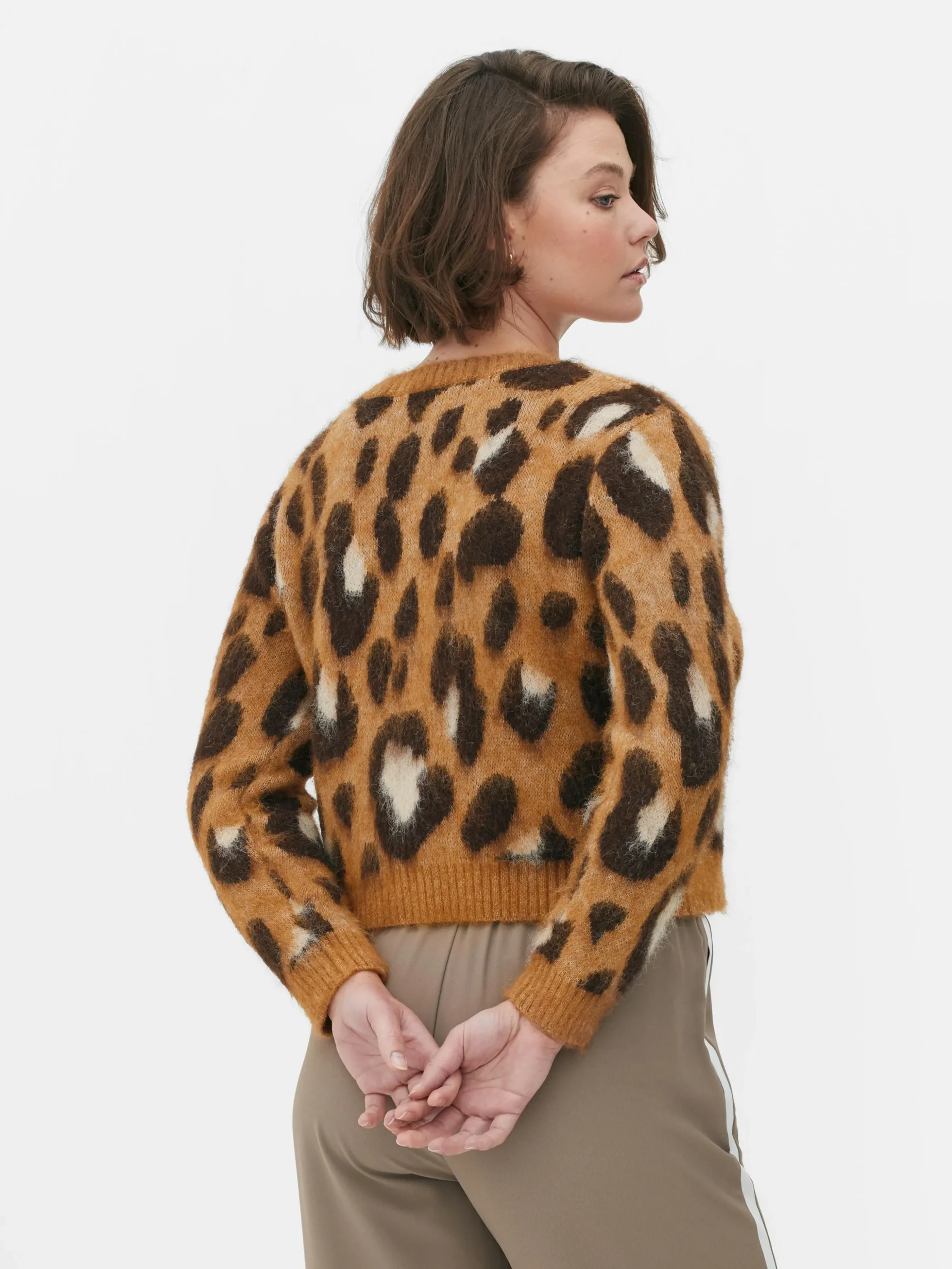 Kurzer Cardigan Mit Leopardenmuster