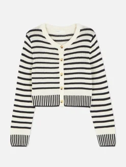 Kurzer Cardigan Mit Streifen