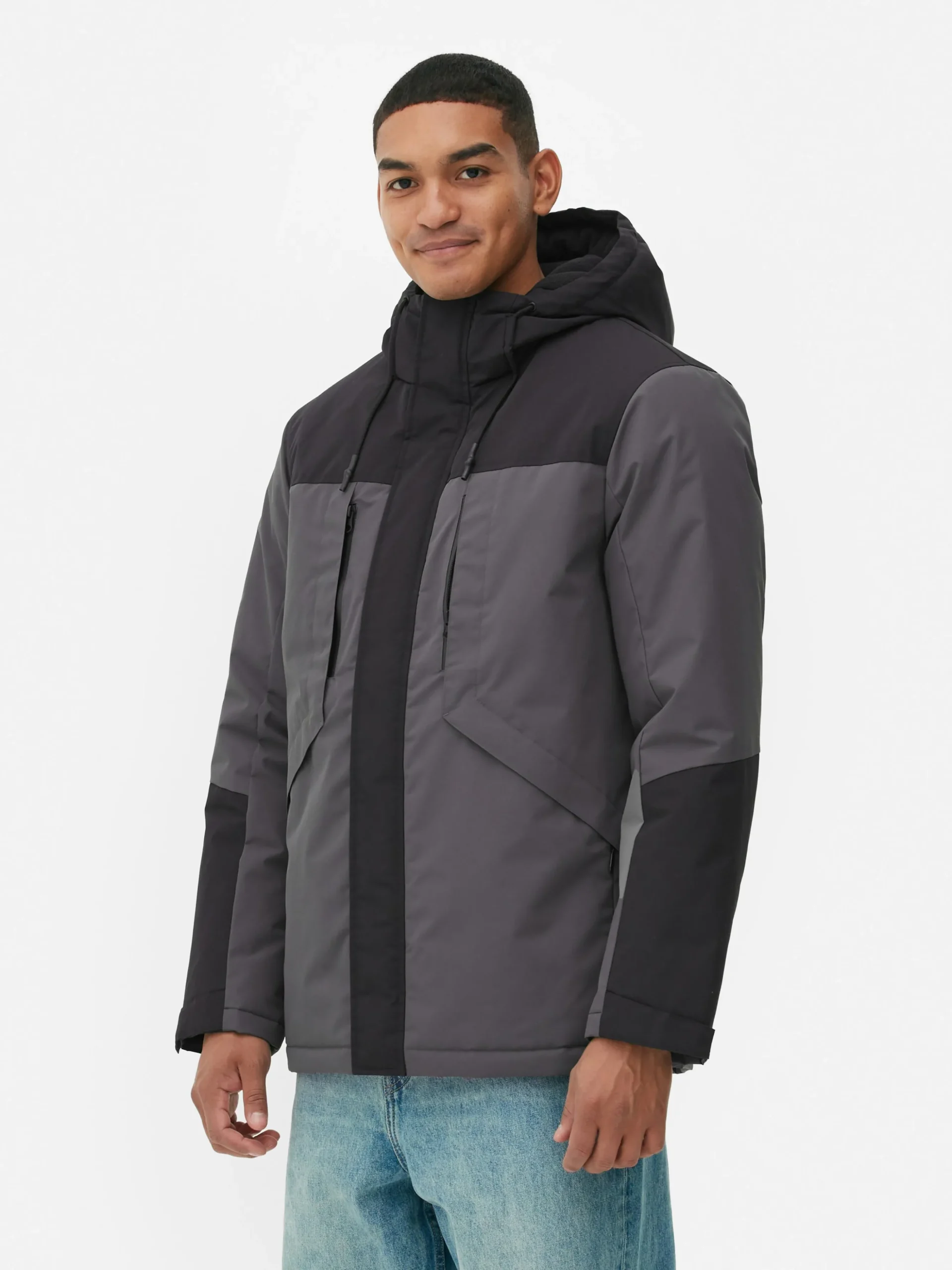 Kurzer Mantel In Blockfarben