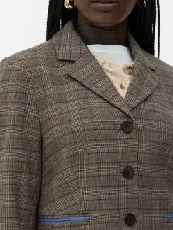 Kurzer „Rita Ora“ Blazer Mit Karomuster