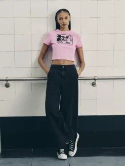 Kurzes „Disney Micky Maus X Keith Haring“ T-Shirt