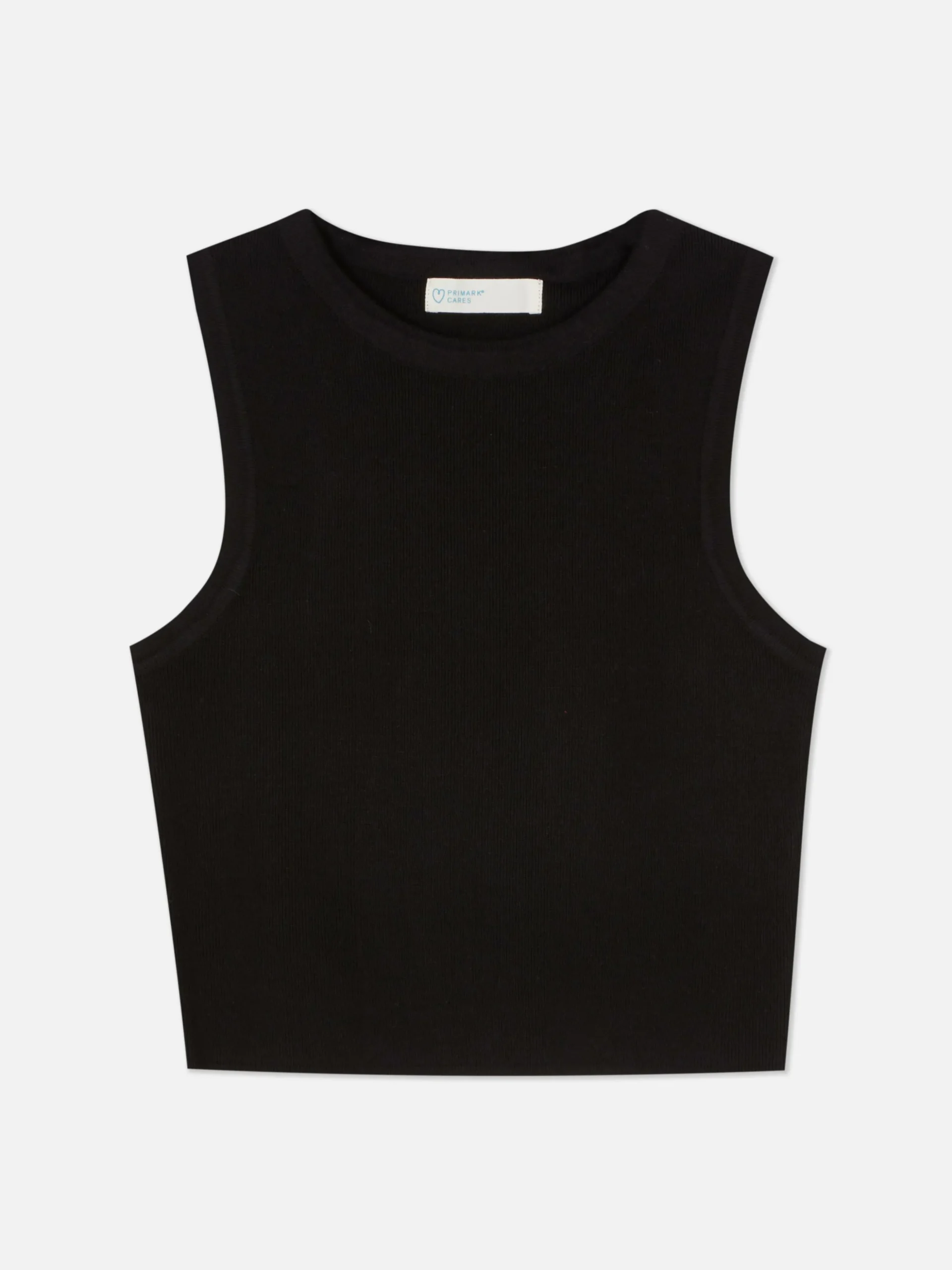 Kurzes, Geripptes Tanktop Mit Rundhalsausschnitt