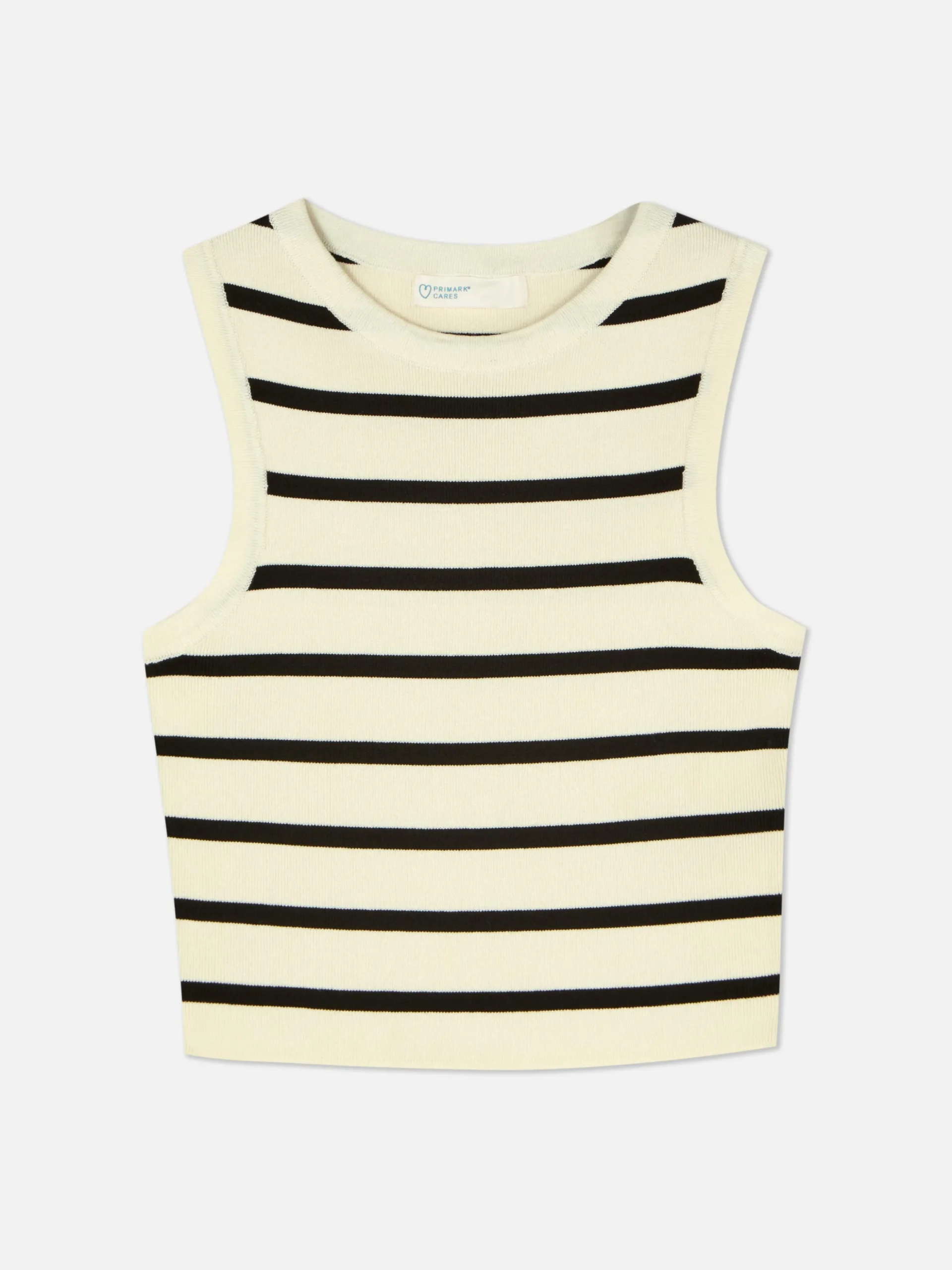 Kurzes, Geripptes Tanktop Mit Rundhalsausschnitt