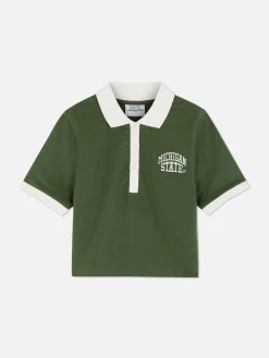 Kurzes „Michigan State“ Poloshirt
