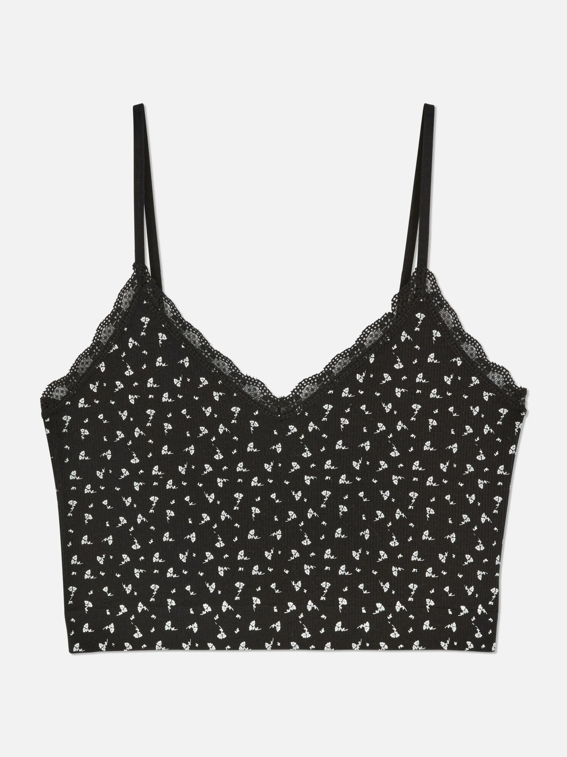 Kurzes Schlafanzug-Trägertop Mit Spitzenbesatz