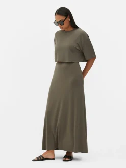 Kurzes T-Shirt Mit Geradem Schnitt