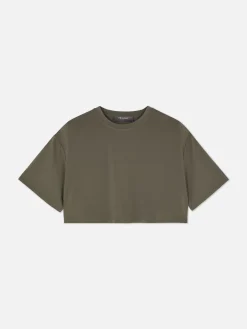 Kurzes T-Shirt Mit Geradem Schnitt