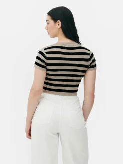 Kurzärmeliger, Bauchfreier Pullover