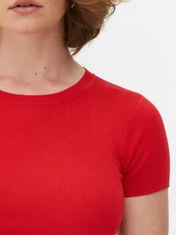 Kurzärmeliger, Bauchfreier Pullover