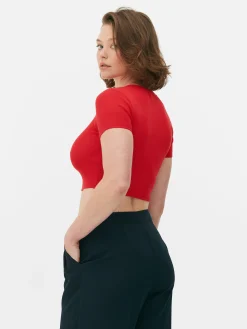 Kurzärmeliger, Bauchfreier Pullover