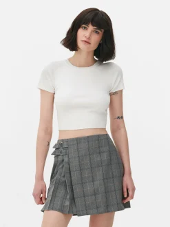 Kurzärmeliger, Bauchfreier Pullover