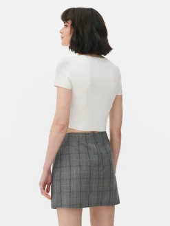 Kurzärmeliger, Bauchfreier Pullover