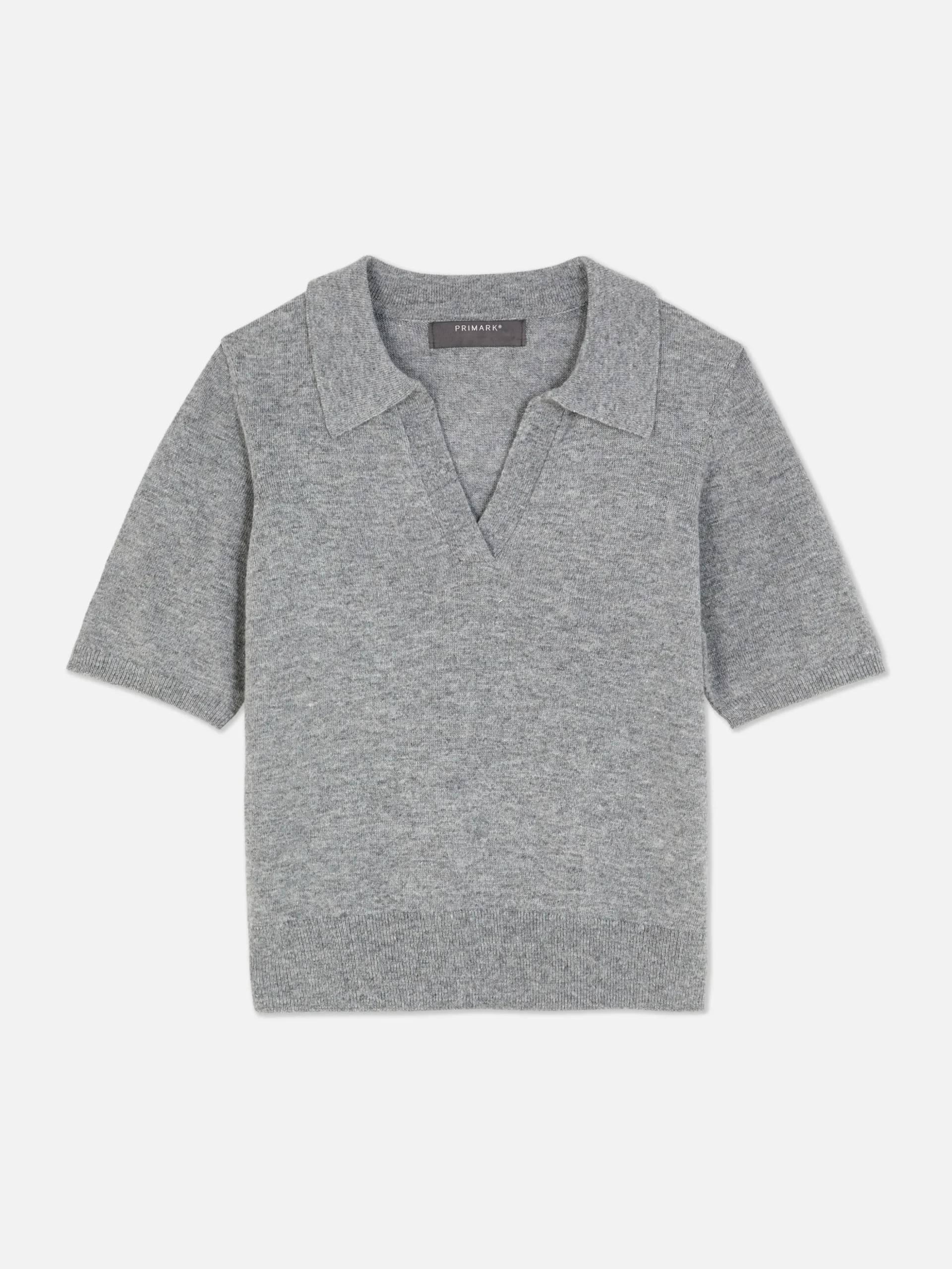 Kurzärmeliges Feinstricktop Mit Kragen