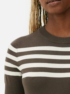 Kurzärmeliges Strick-T-Shirt