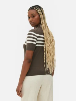 Kurzärmeliges Strick-T-Shirt