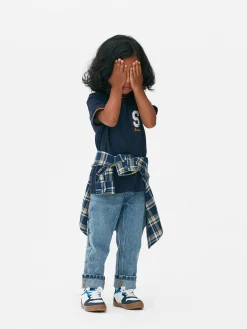 Kurzärmeliges T-Shirt Im College-Stil