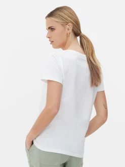 Kurzärmeliges T-Shirt Mit V-Ausschnitt