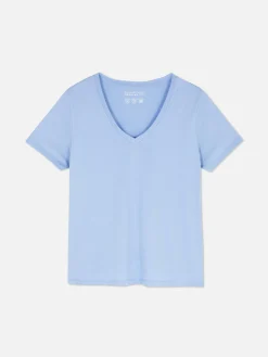 Kurzärmeliges T-Shirt Mit V-Ausschnitt