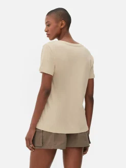 Kurzärmeliges T-Shirt Mit V-Ausschnitt