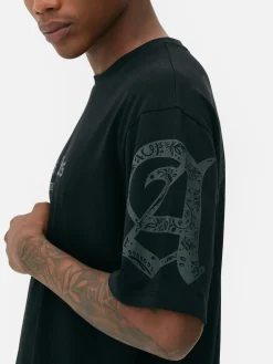 „LA“ T-Shirt Mit Schriftzug Und Paisleymuster