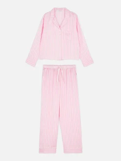 Langarm-Schlafanzug Aus Satin