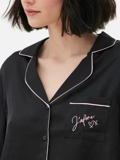 Langarm-Schlafanzug Aus Satin