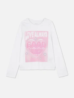 Langarmshirt Mit Print Auf Der Brust