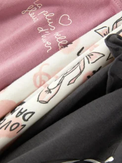 Langarmshirts Mit Ballett-Grafik, 3er-Pack