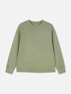 Langarm-T-Shirt Im Washed-Look