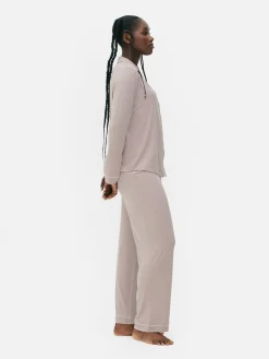 Langer Boyfriend-Schlafanzug