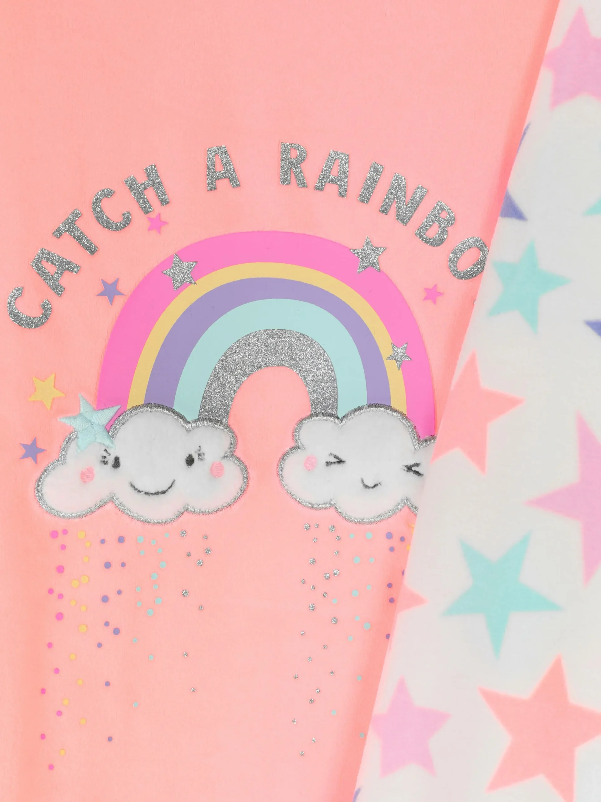 Langer Regenbogen-Schlafanzug Aus Velours