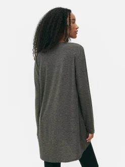 Langes Langarm-Top Mit Rundem Saum