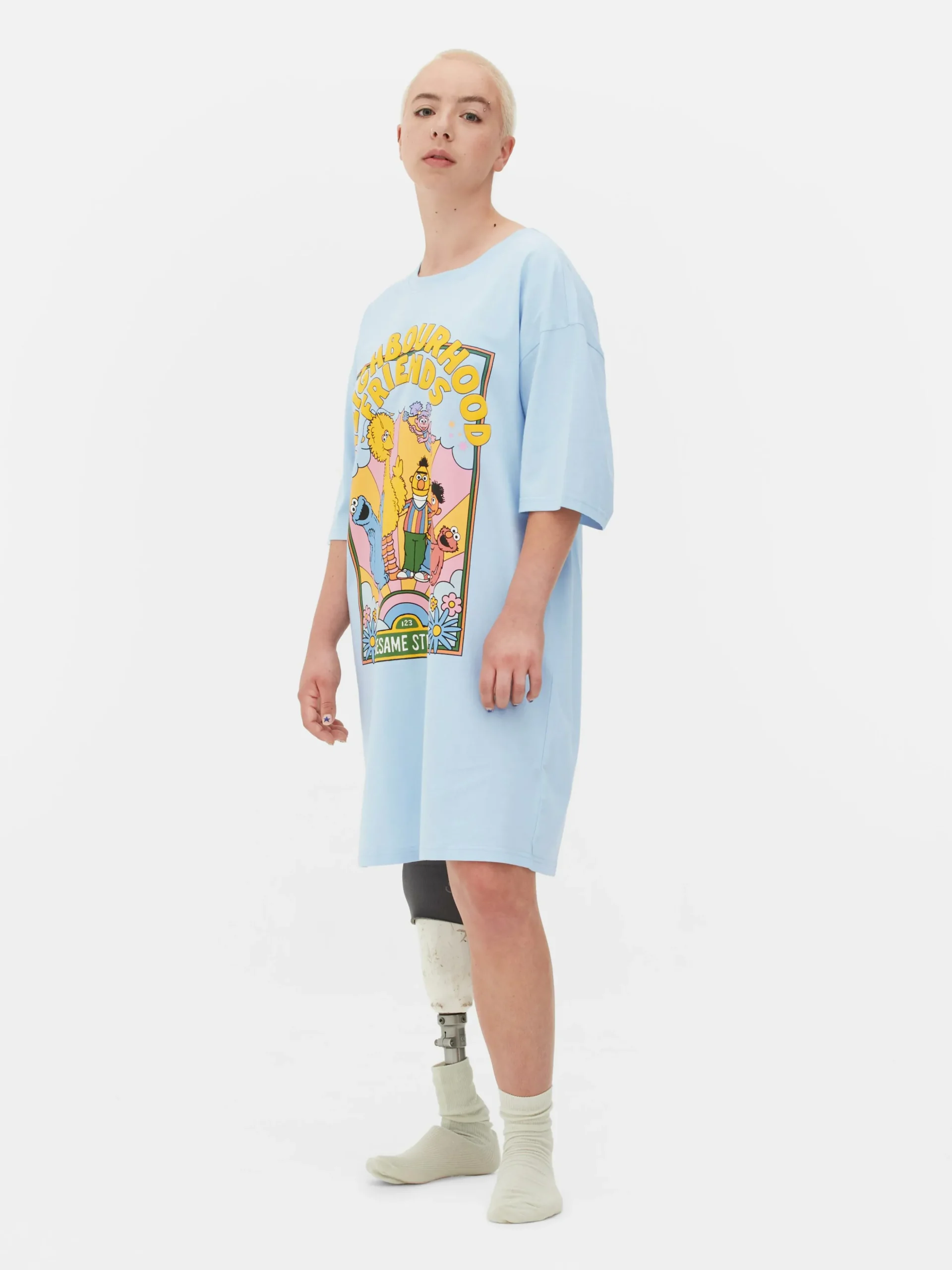 Langes „Sesamstraße“ Schlaf-T-Shirt Im Oversized-Look