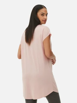 Langes T-Shirt Mit Rundhalsausschnitt