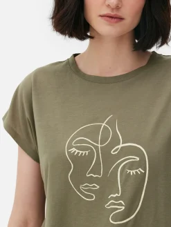 Langes T-Shirt Mit Rundhalsausschnitt