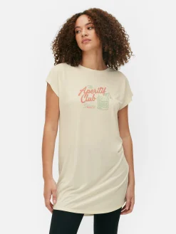 Langes T-Shirt Mit Rundhalsausschnitt