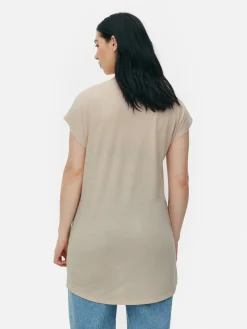 Langes T-Shirt Mit Rundhalsausschnitt